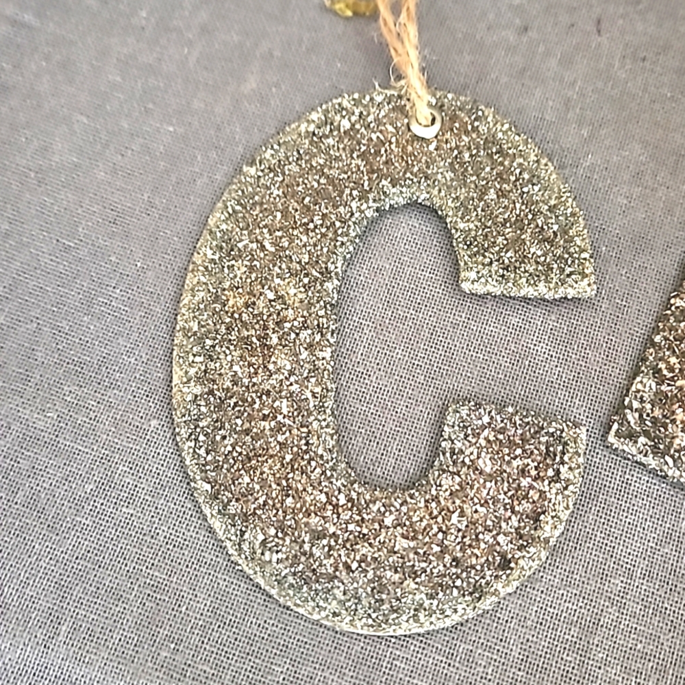 Pottery barn N H C  glittery ornaments monogram Christmas initial